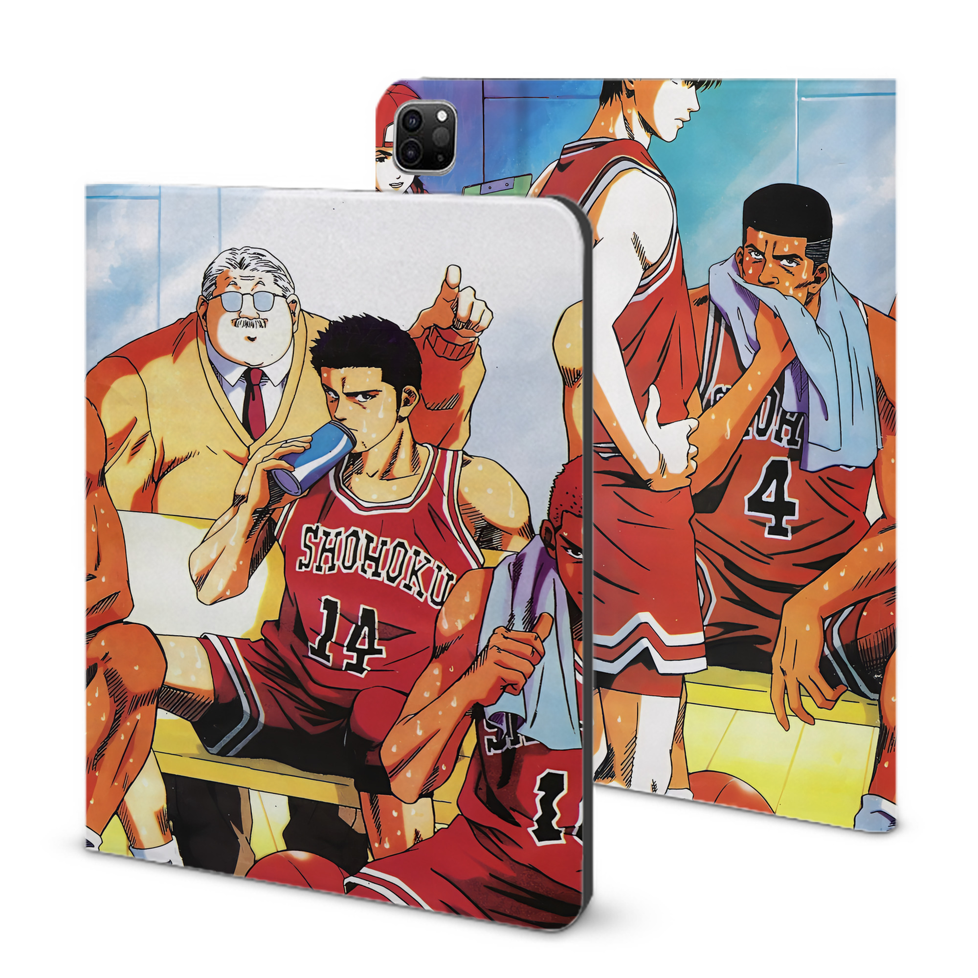 （画像用） SLAM DUNK／スラムダンク IPad ケース ブック型 PUレザー TPU 耐衝撃 軽量 薄型 ペン収納なし 全面保護 IPad 各モデル対応